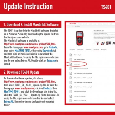 Autel MaxiTPMS TS401 TPMS Diagnostic and Service Tool Car TPMS Reset Scan Tool