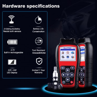 Autel MaxiTPMS TS508 TPMS Service Tool Activate Tire Pressure Sensor Program ECU with 315MHz Programmable Sensors