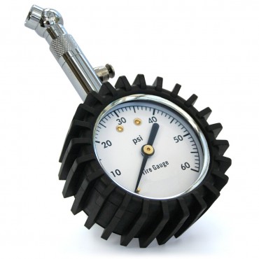 Premium Tire Pressure Gauge with Integrated Hold Valve - 60PSI