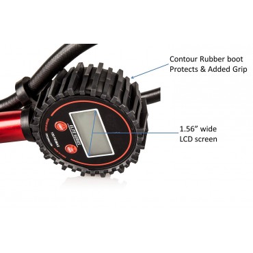 LCD Digital Tire Inflator with Pressure Gauge | 150 PSI (0.1 Res) | Interchangeable Air Chuck | Pneumatic Inflators & Gauges 