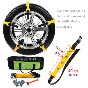 Car Snow Chains Snow Tire Chains for Most Cars Anti-slip Car Chains Car Emergency Chains All Season Anti-skid Snow Cables