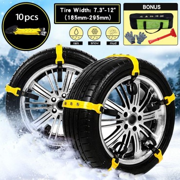 Car Snow Chains Snow Tire Chains for Most Cars Anti-slip Car Chains Car Emergency Chains All Season Anti-skid Snow Cables