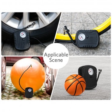 DC 12V Mini Tire Inflator, Portable Compact Air Compressor Pump for Cars, Bicycles and Sport Balls