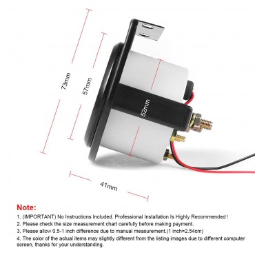 FORSCAN 2 inch 52mm Water Temp Gauge 40-120 Celsius 100-250 Fahrenheit Pointer Auto Water Temp Temperature Gauge Sensor